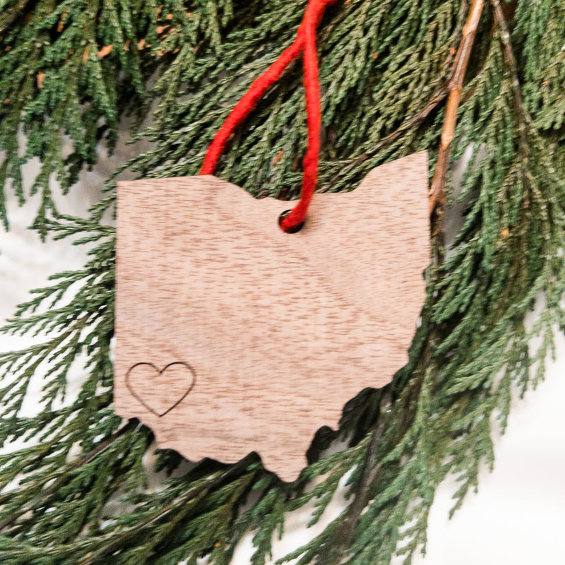 Heart of Ohio Wood Ornament--Lemons and Limes Boutique