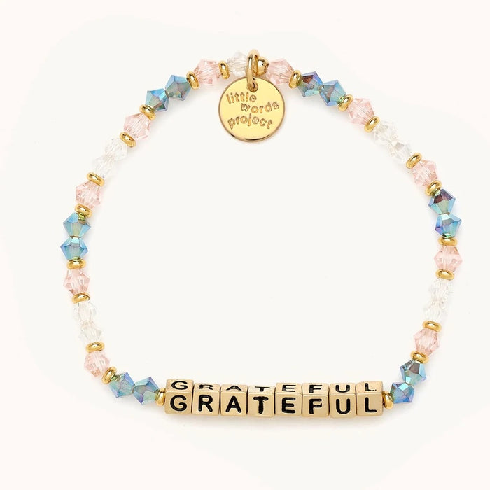 Grateful - Arrow Gold Bead - Little Words Project Bracelet-Lemons and Limes Boutique