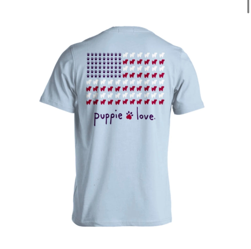 Puppie Love Tee - USA Flag--Lemons and Limes Boutique