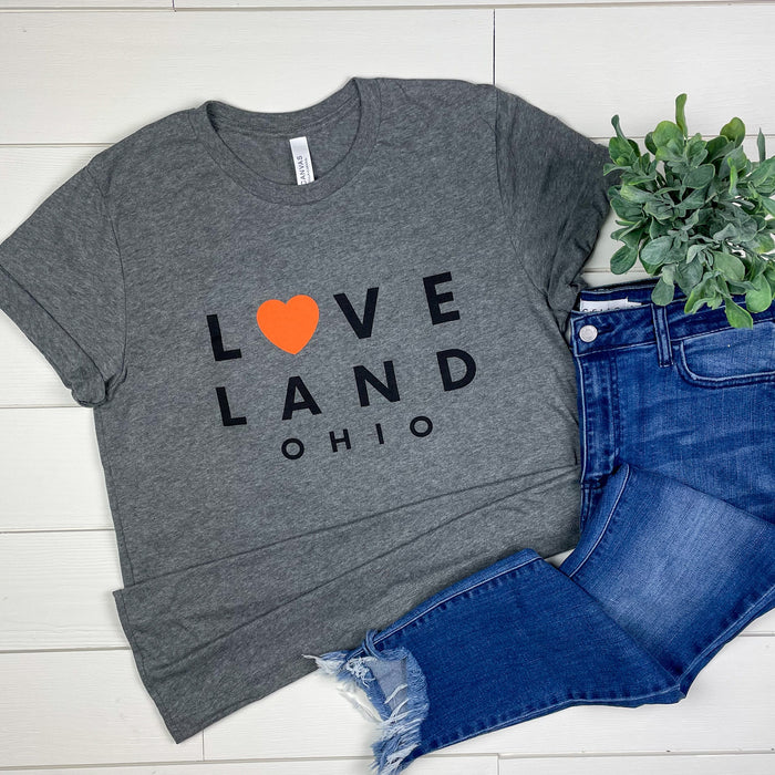 Loveland Ohio T-Shirt on Heather Grey--Lemons and Limes Boutique