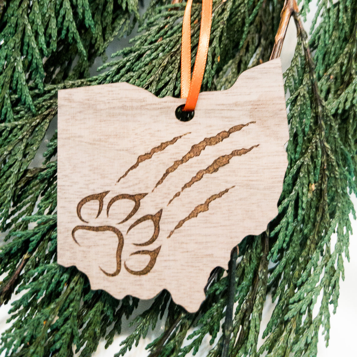 Bengal Tiger Claws Ohio Wood Ornament-Lemons and Limes Boutique