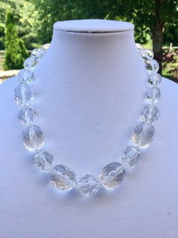 The Fiona Necklace, Faceted Chunky Bead Necklace and Earring Set-Necklace-Clear-Lemons and Limes Boutique