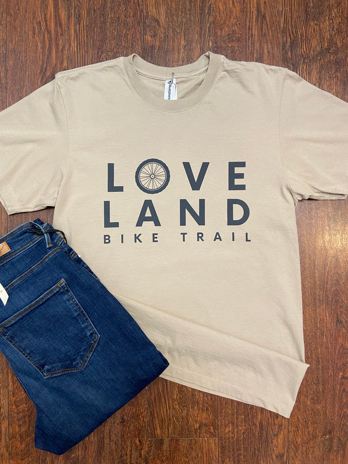 Loveland Bike Trail T-Shirt on Tan-Lemons and Limes Boutique