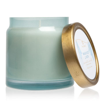 Thymes Washed Linen Statement Poured Candl--Lemons and Limes Boutique