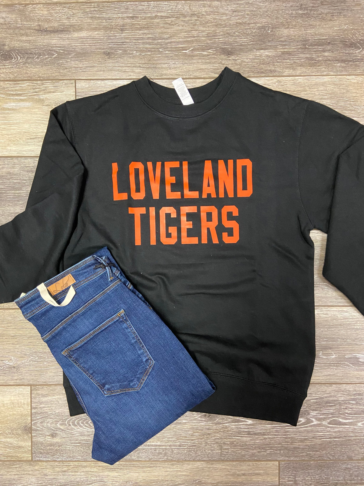 Loveland Tigers Sweatshirt on Black-Lemons and Limes Boutique