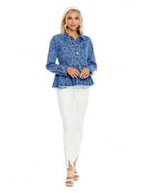 Banks Jacket in Blue Leopard-Lemons and Limes Boutique