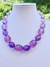 The Fiona Necklace, Faceted Chunky Bead Necklace and Earring Set-Necklace-Plum-Lemons and Limes Boutique