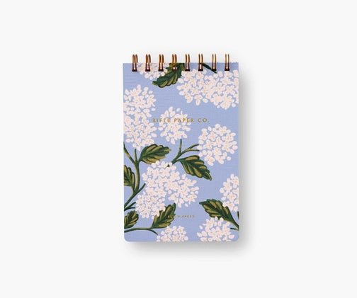 Rifle Paper - Hydrangea Small Top Spiral Notebook-Notebooks & Notepads-Lemons and Limes Boutique