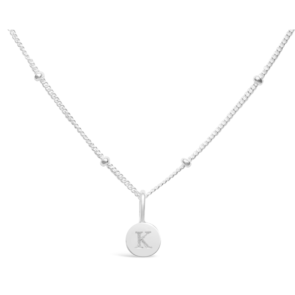 Love Letters Mini Disk Letter Necklace-K--Lemons and Limes Boutique