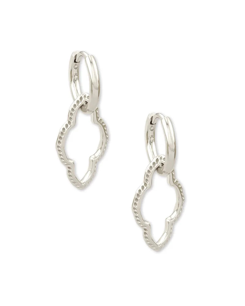 Abbie Huggie Earrings in Rhodium by Kendra Scott-Lemons and Limes Boutique