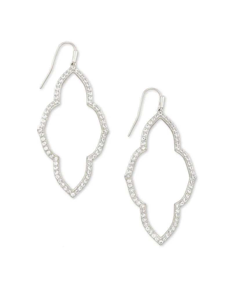 Abbie Open Frame Earrings in Rhodium Metal by Kendra Scott-Lemons and Limes Boutique