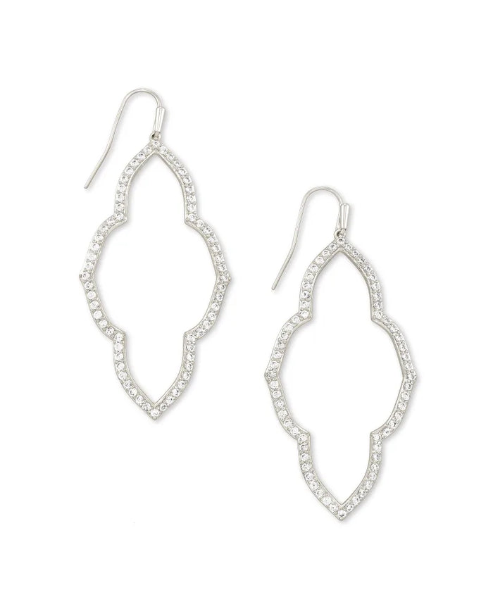 Abbie Open Frame Earrings in Rhodium Metal by Kendra Scott-Lemons and Limes Boutique