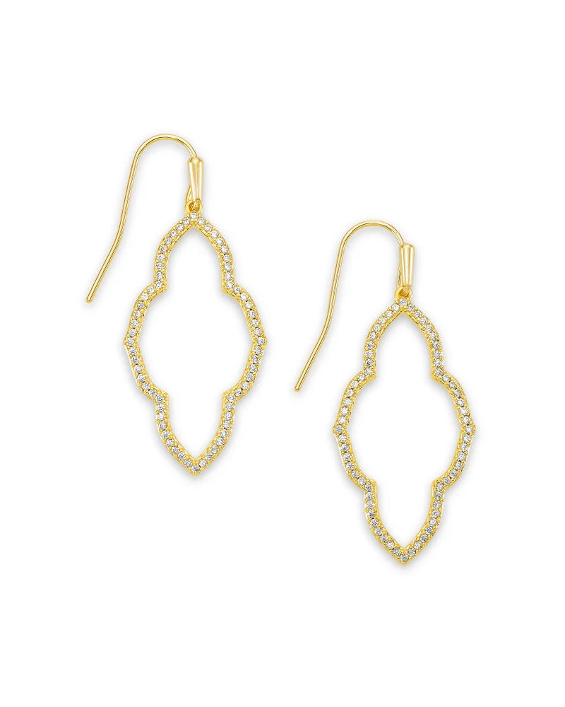 Abbie Small Open Frame Earrngs in Gold Metal by Kendra Scott-Lemons and Limes Boutique