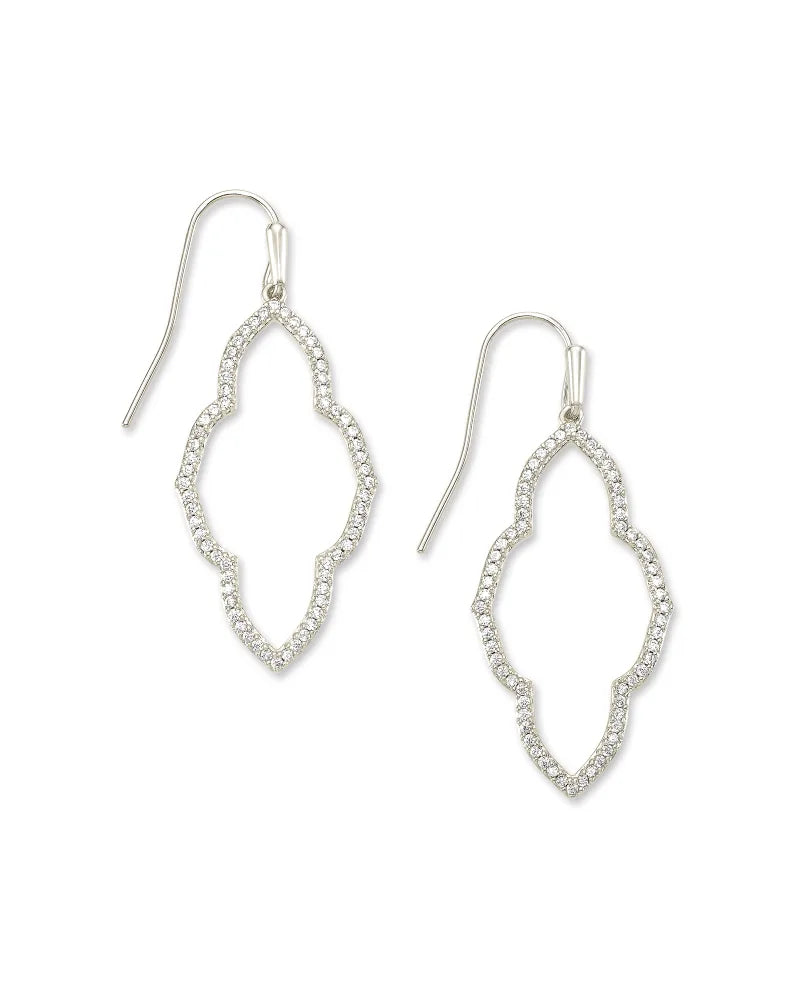 Abbie Small Open Frame Earrings in Rhodium Metal by Kendra Scott--Lemons and Limes Boutique