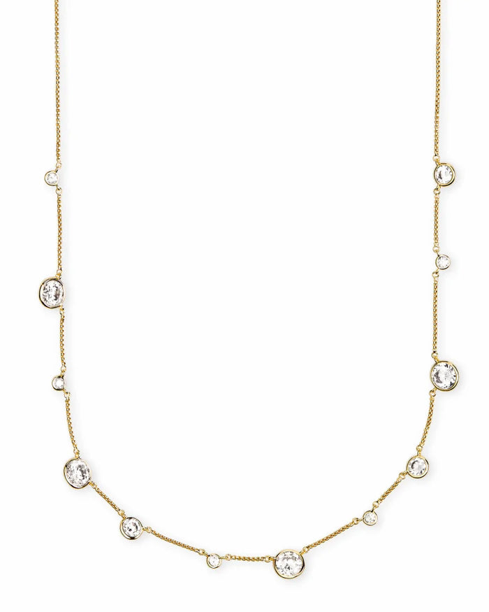 Clementine Necklace in Gold Metal White CZ by Kendra Scott-Lemons and Limes Boutique