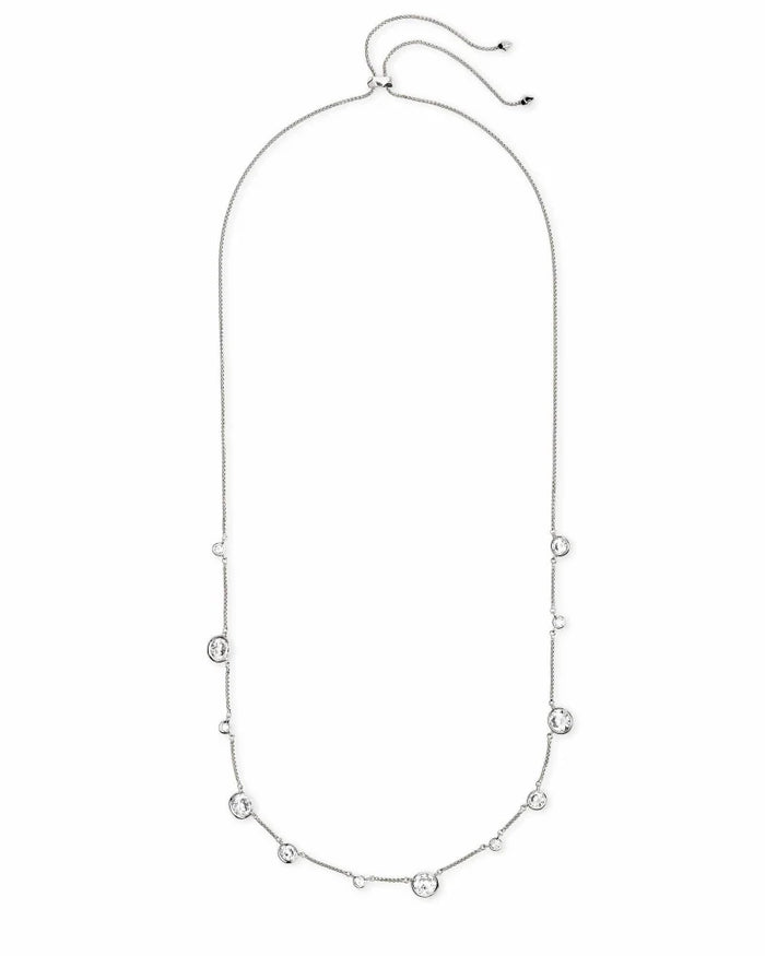 Clemintine Necklace in Rhodium Metal White CZ by Kendra Scott-Lemons and Limes Boutique
