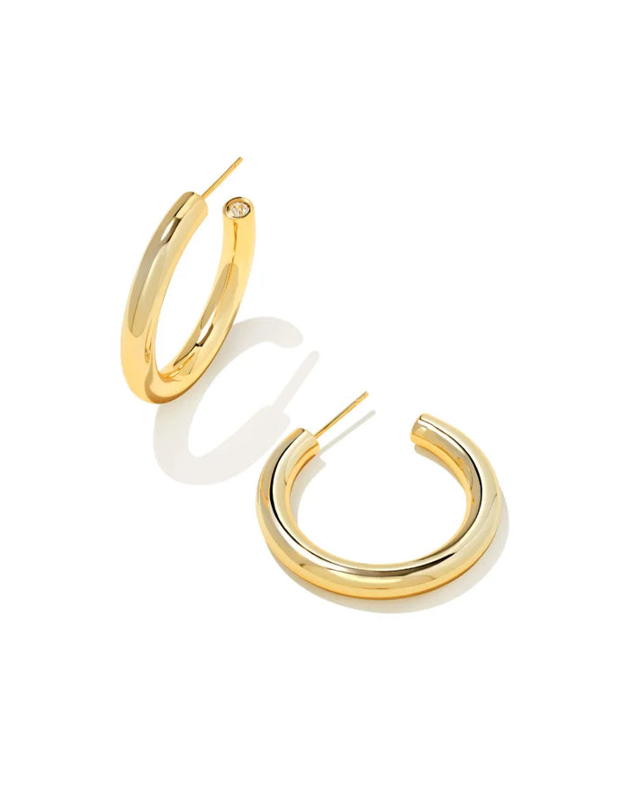 Colette Hoop Earrings in Gold Metal by Kendra Scott-Lemons and Limes Boutique
