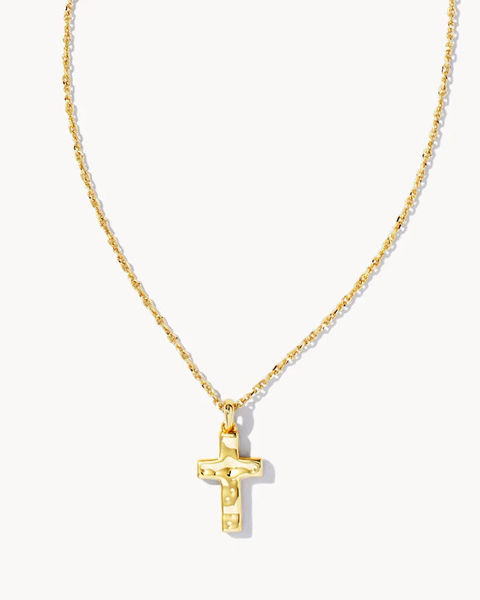 Cross Pendant in Gold Metal by Kendra Scott-Lemons and Limes Boutique