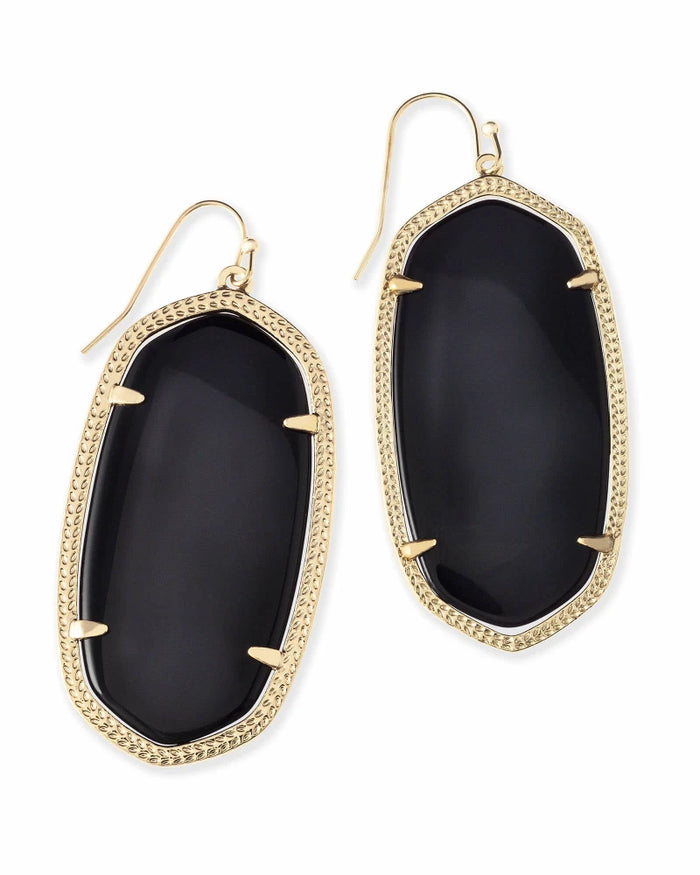 Danielle Statement Earrings in Gold Black by Kendra Scott-Lemons and Limes Boutique