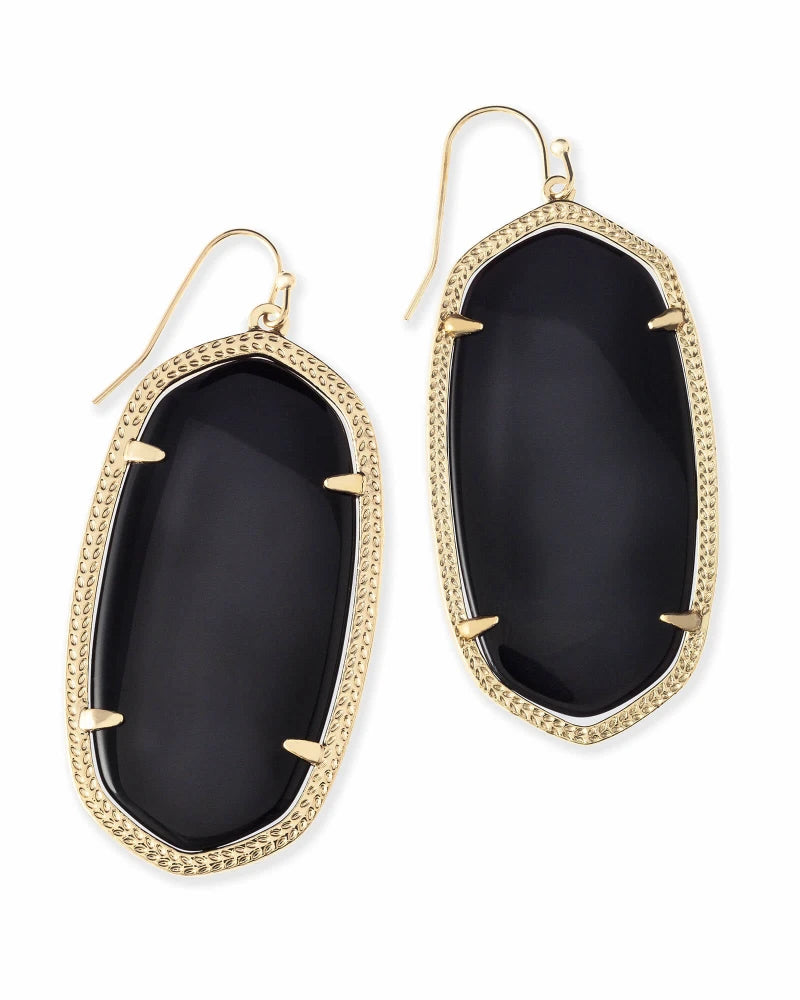 Danielle Statement Earrings in Gold Black by Kendra Scott-Lemons and Limes Boutique