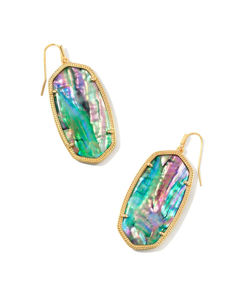 Danielle Statement Earrings in Gold Lilac Abalone by Kendra Scott-Lemons and Limes Boutique