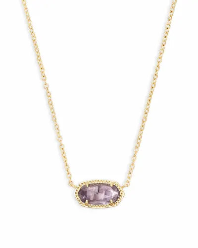 Elisa Short Pendant Necklace in Gold Purple Amethyst by Kendra Scott-Lemons and Limes Boutique