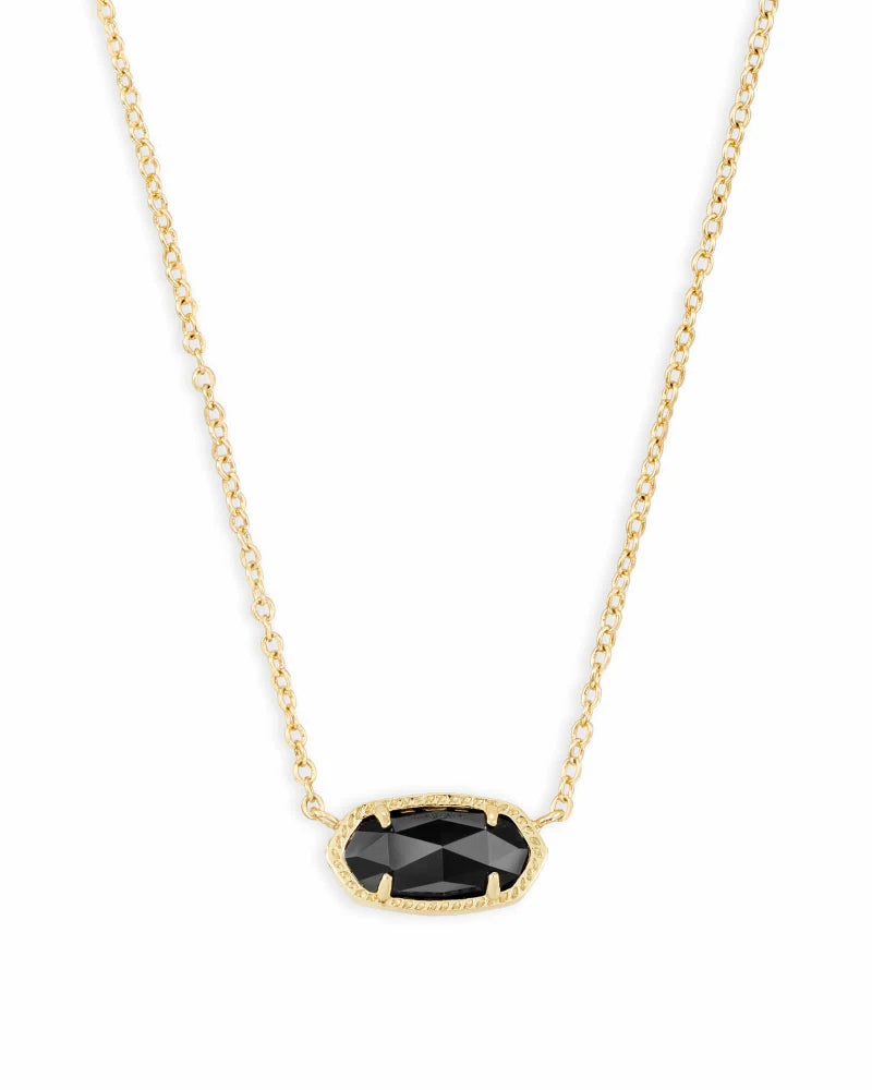 Elisa Short Pendant in Gold Black by Kendra Scott-NECKLACES-Lemons and Limes Boutique