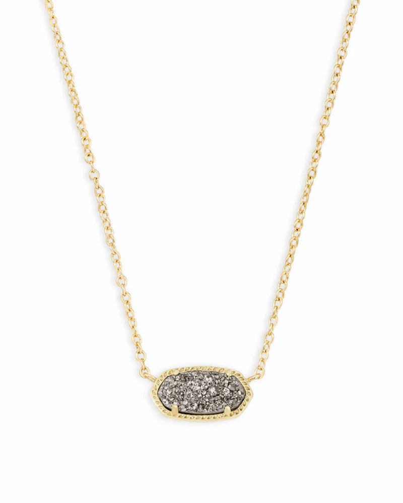 Elisa Short Pendant Gold Platinum Drusy by Kendra Scott-NECKLACES-Lemons and Limes Boutique