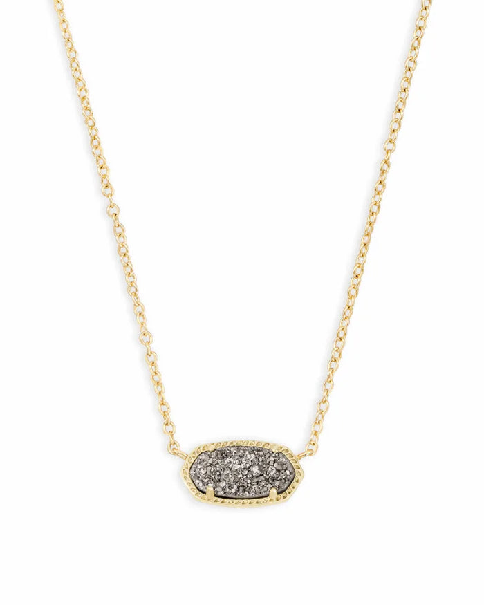 Elisa Short Pendant Gold Platinum Drusy by Kendra Scott-NECKLACES-Lemons and Limes Boutique