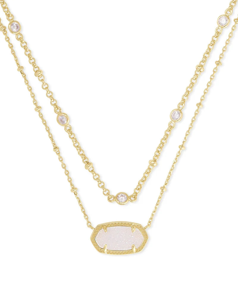 Elisa Multi Strand Necklace in Gold Iridescent Drusy by Kendra Scott-Lemons and Limes Boutique