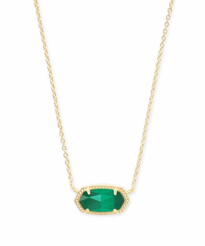 Elisa Short Pendant in Gold Emerald Cats Eye Kendra Scott-NECKLACES-Lemons and Limes Boutique