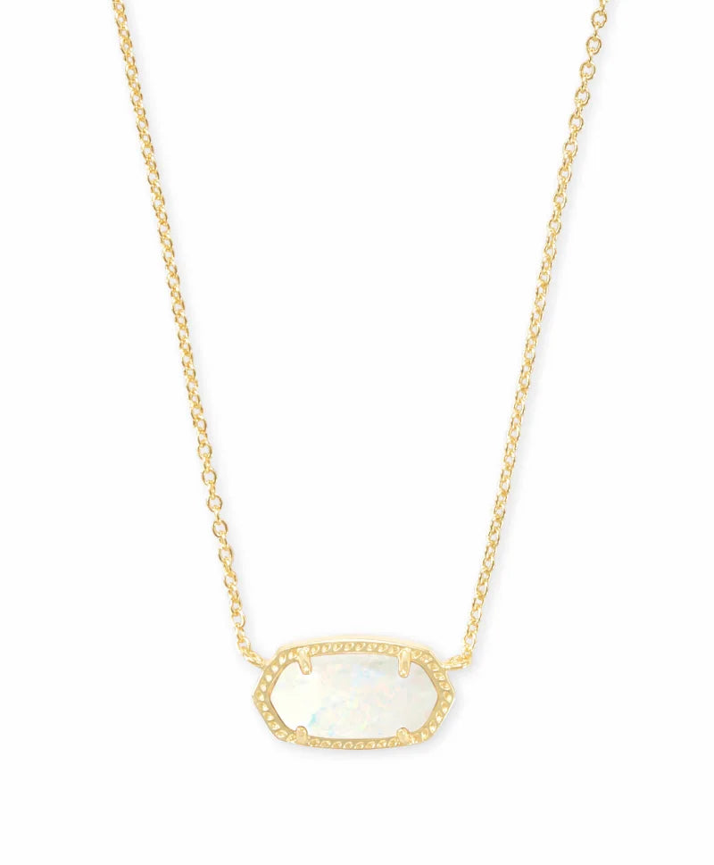 Elisa Short Pendant in Gold White Opal by Kendra Scott-Lemons and Limes Boutique