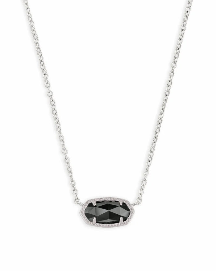 Elisa Short Pendant in Rhodium Black by Kendra Scott-NECKLACES-Lemons and Limes Boutique