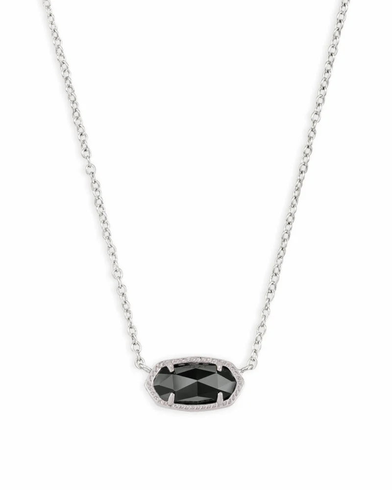 Elisa Short Pendant in Rhodium Black by Kendra Scott-NECKLACES-Lemons and Limes Boutique