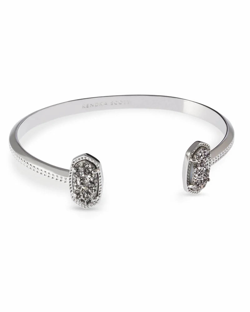 Elton Cuff in Rhodium Platinum Drusy by Kendra Scott-Lemons and Limes Boutique