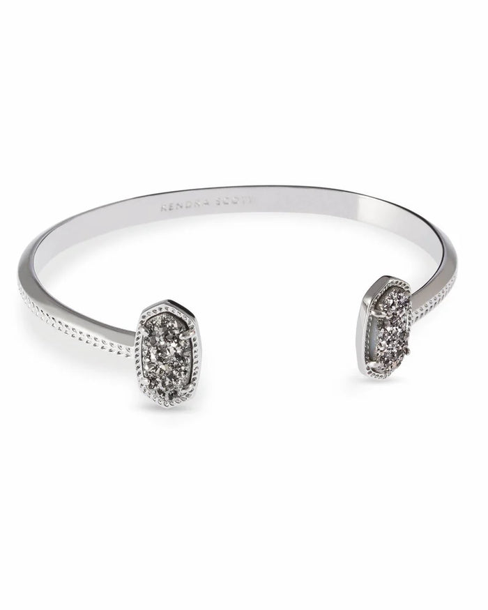 Elton Cuff in Rhodium Platinum Drusy by Kendra Scott-Lemons and Limes Boutique