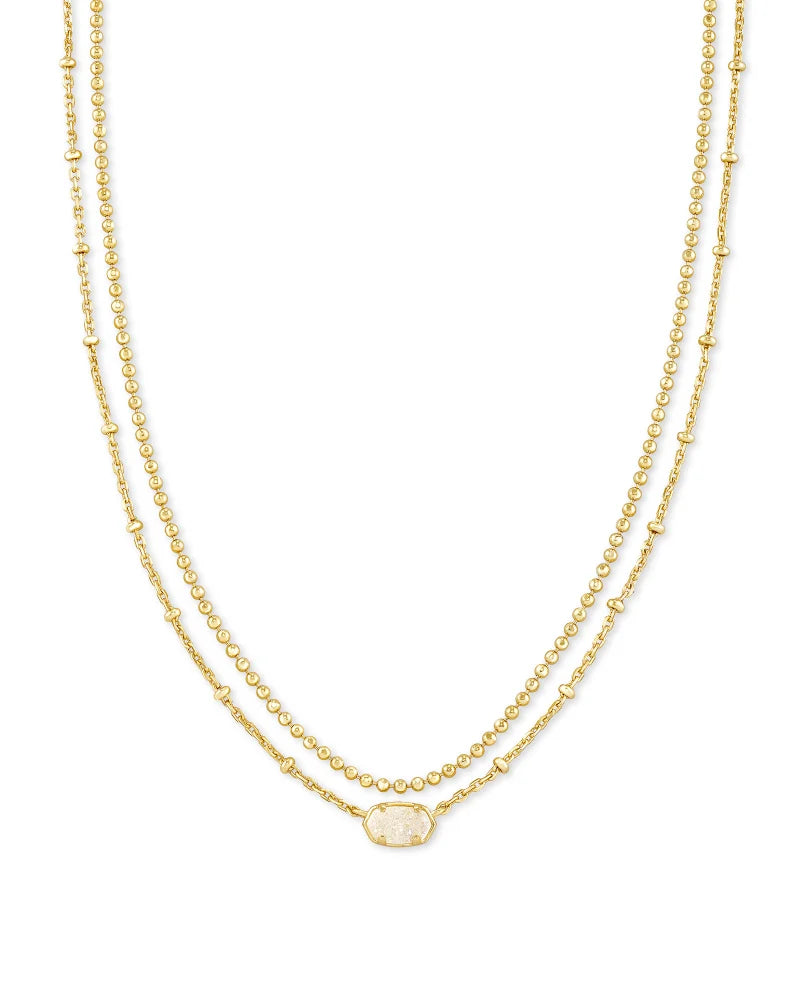 Emilie Multi Strand Necklace Gold Iridescent Drusy by Kendra Scott-NECKLACES-Lemons and Limes Boutique