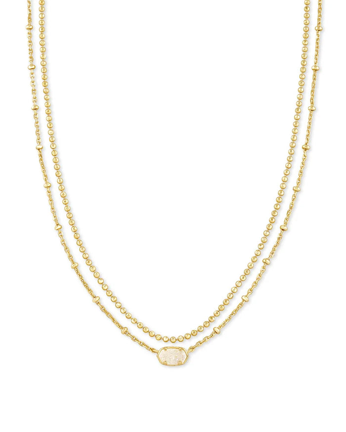 Emilie Multi Strand Necklace Gold Iridescent Drusy by Kendra Scott-NECKLACES-Lemons and Limes Boutique