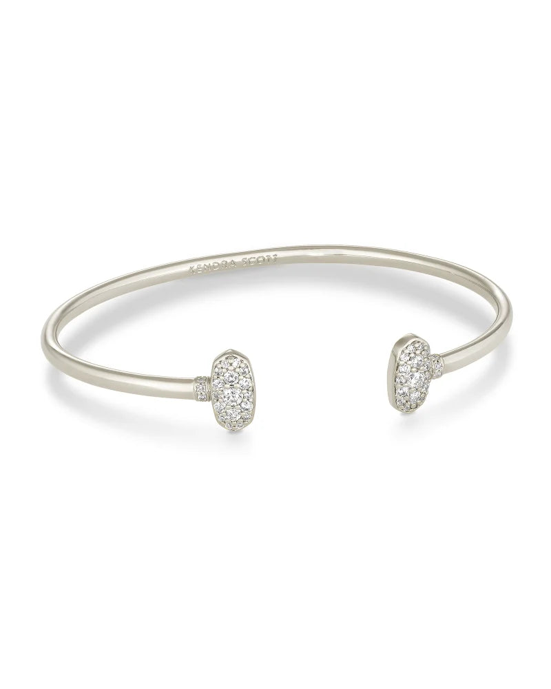 Grayson Crystal Cuff Rhodium Metal White CZ by Kendra Scott-BRACELETS-Lemons and Limes Boutique