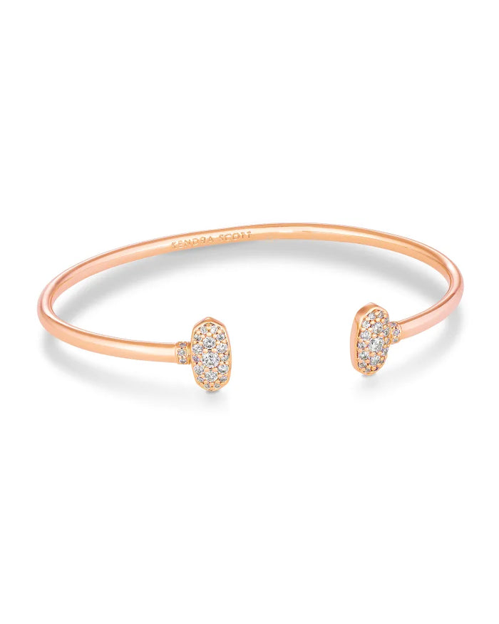 Grayson Crystal Cuff Rose Gold Metal White CZ by Kendra Scott-BRACELETS-Lemons and Limes Boutique