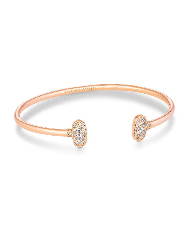 Grayson Crystal Cuff Rose Gold Metal White CZ by Kendra Scott-BRACELETS-Lemons and Limes Boutique