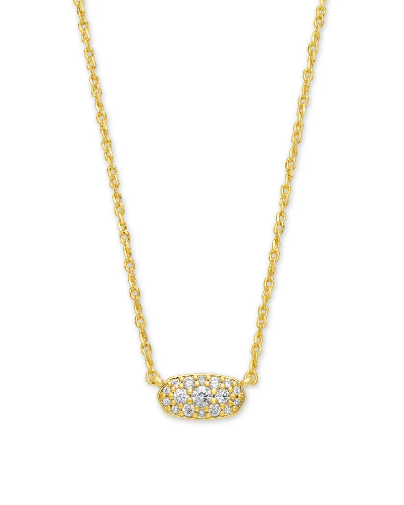 Grayson Crystal Pendant Gold Metal White CZ by Kendra Scott-NECKLACES-Lemons and Limes Boutique