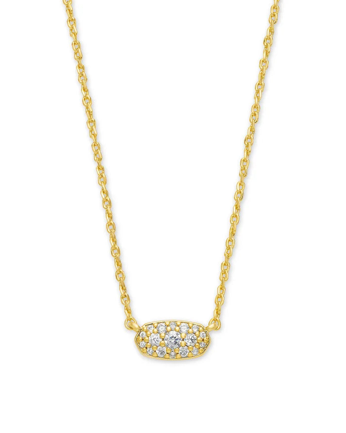 Grayson Crystal Pendant Gold Metal White CZ by Kendra Scott-NECKLACES-Lemons and Limes Boutique