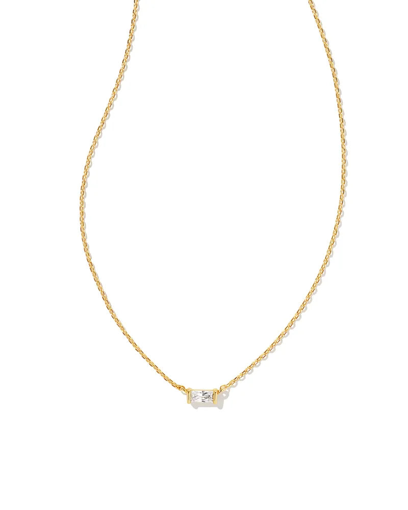 Juliette Pendant Necklace Gold in White Crystal by Kendra Scott-Lemons and Limes Boutique