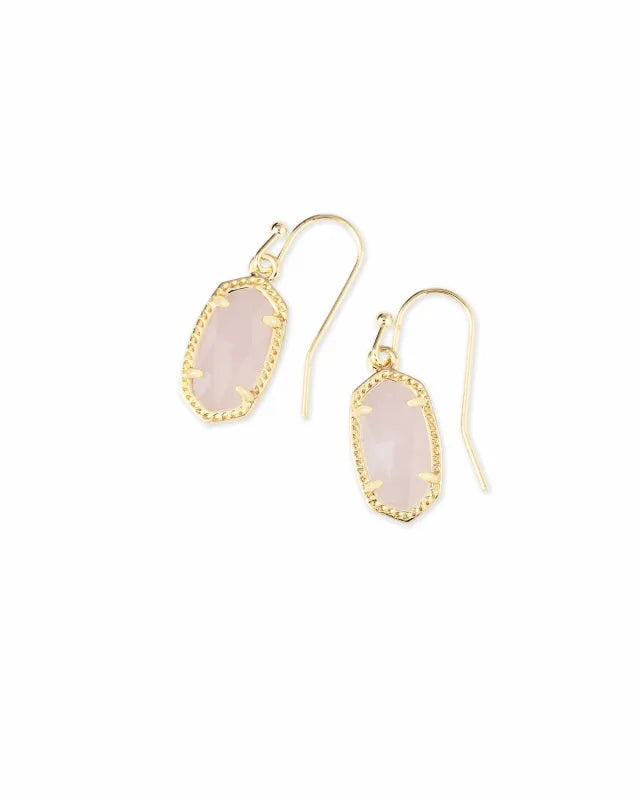 Lee Drop in Gold Rose Quartz by Kendra Scott-Lemons and Limes Boutique