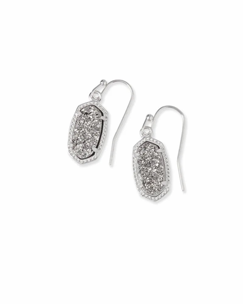 Lee Drop in Rhodium Platinum Drusy by Kendra Scott-EARRINGS-Lemons and Limes Boutique