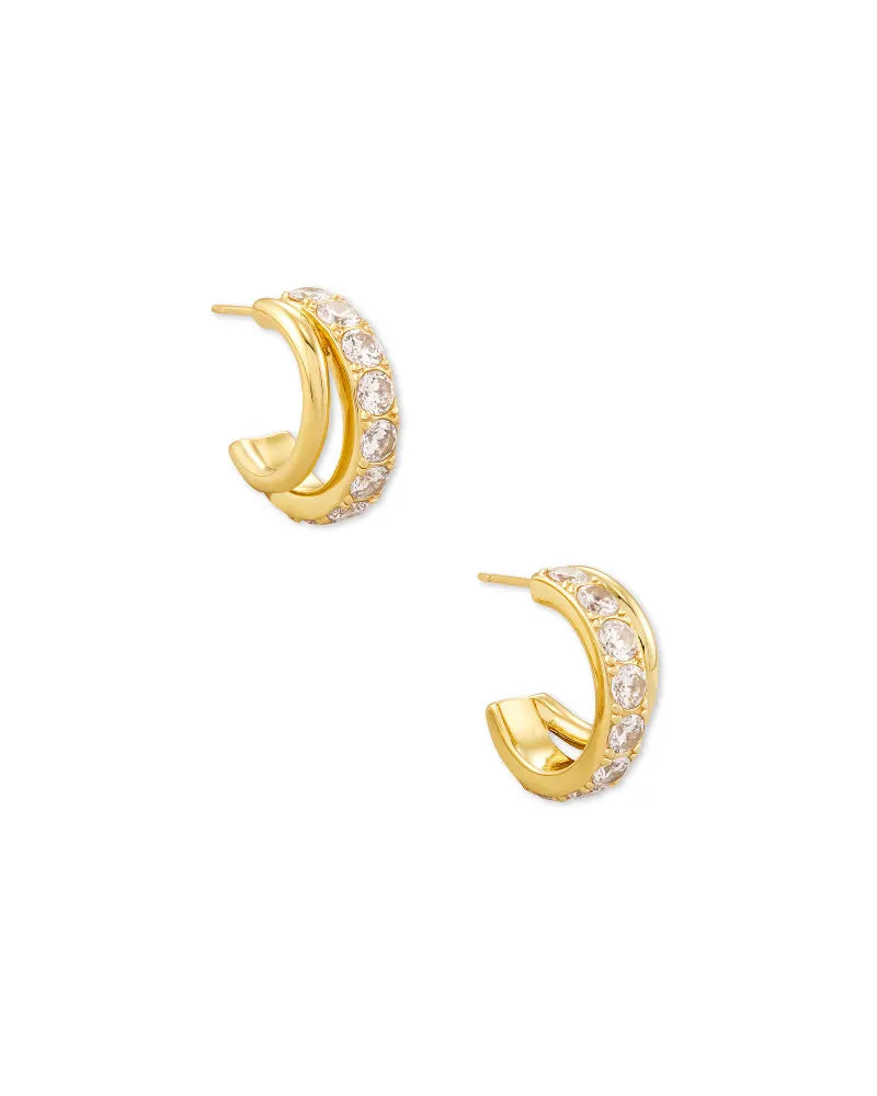 Livy Huggie Earrings in Gold Metal by Kendra Scott-EARRINGS-Lemons and Limes Boutique