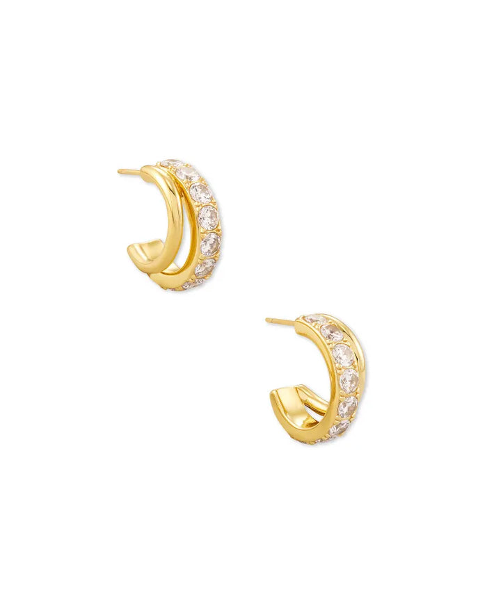 Livy Huggie Earrings in Gold Metal by Kendra Scott-EARRINGS-Lemons and Limes Boutique