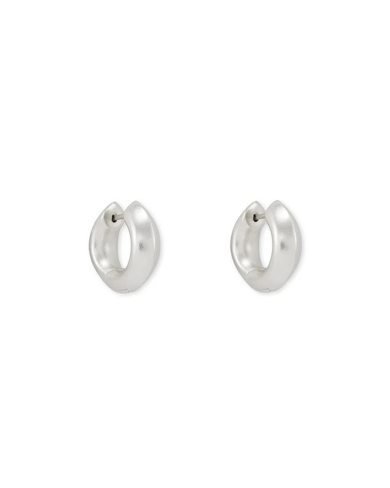 Mikki Metal Huggie Earrings in Silver by Kendra Scott-EARRINGS-Lemons and Limes Boutique