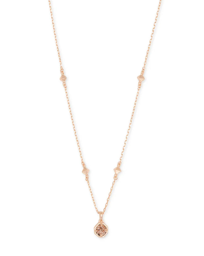 Nola Short Pendant in Rose Gold Drusy by Kendra Scott-NECKLACES-Lemons and Limes Boutique
